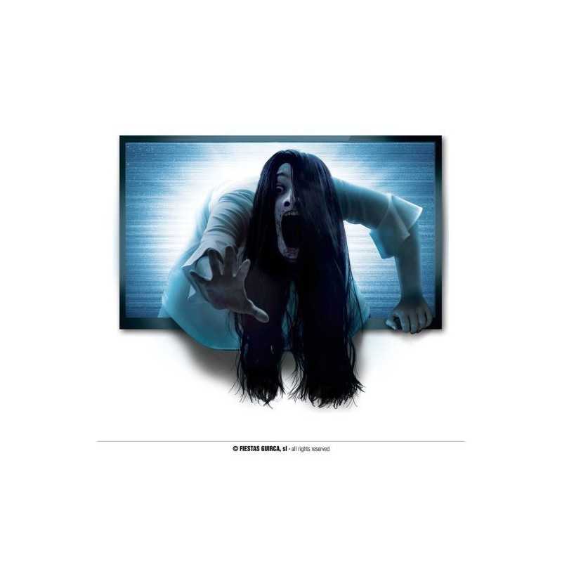 DECORATION HALLOWEEN MUR FILLE POSSEDEE 70 X 80 CM ADHESIF