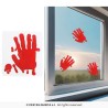 DECORATION DE FENETRE TRACES DE MAINS EN SANG GEL DECORATION DE FENETRE TRACES DE MAINS EN SANG GEL