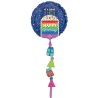 BALLON METALLIQUE  ROND AIRWALKER HAPPY BIRTHDAY MULTICOULEUR 60 X 170 CM  BALLON METALLIQUE  ROND AIRWALKER HAPPY BIRTHDAY MULTICOULEUR 60 X 170 CM