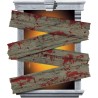 4 DECORATIONS DE FENETRE FAUSSES PLANCHES DE BOIS TACHEES DE SANG EN PLASTIQUE 4 DECORATIONS DE FENETRE FAUSSES PLANCHES DE BOIS TACHEES DE SANG EN PLASTIQUE
