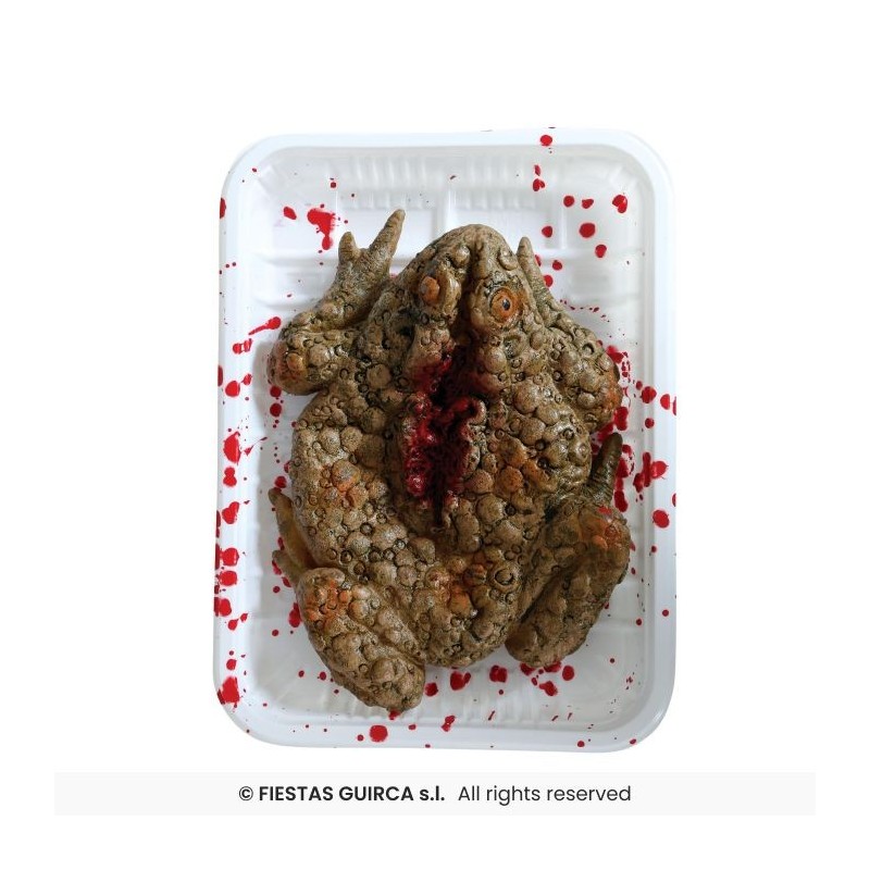 CRAPAUD EN BARQUETTE SOUS FILM TRANSPARENT 18 X 13 CM