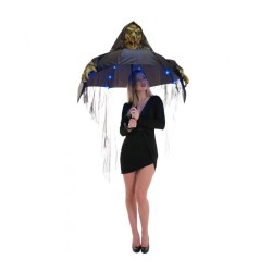 PARAPLUIE AVEC LED ET TETE DE ZOMBIE