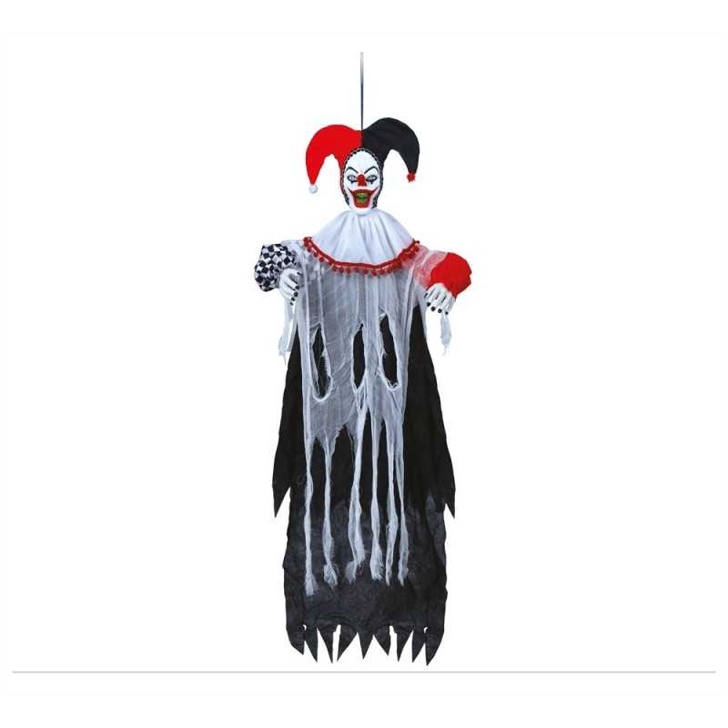 DECORATION HALLOWEEN SUSPENDUE CLOWN LED, SON ET 120 CM 