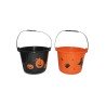 SEAU A BONBONS TRICK OR TREAT NOIR OU ORANGE 22.5 X 18.5 CM HALLOWEEN