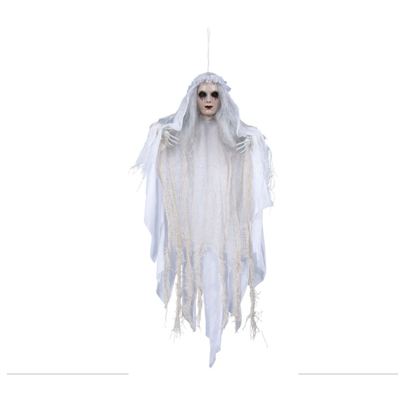 DECORATION HALLOWEEN SUSPENDUE FEMME FANTOME 50 CM  DECORATION HALLOWEEN SUSPENDUE FEMME FANTOME 50 CM