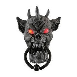 DECORATION HALLOWEEN HEURTOIR DE PORTE SON ET MOUVEMENT 33 CM