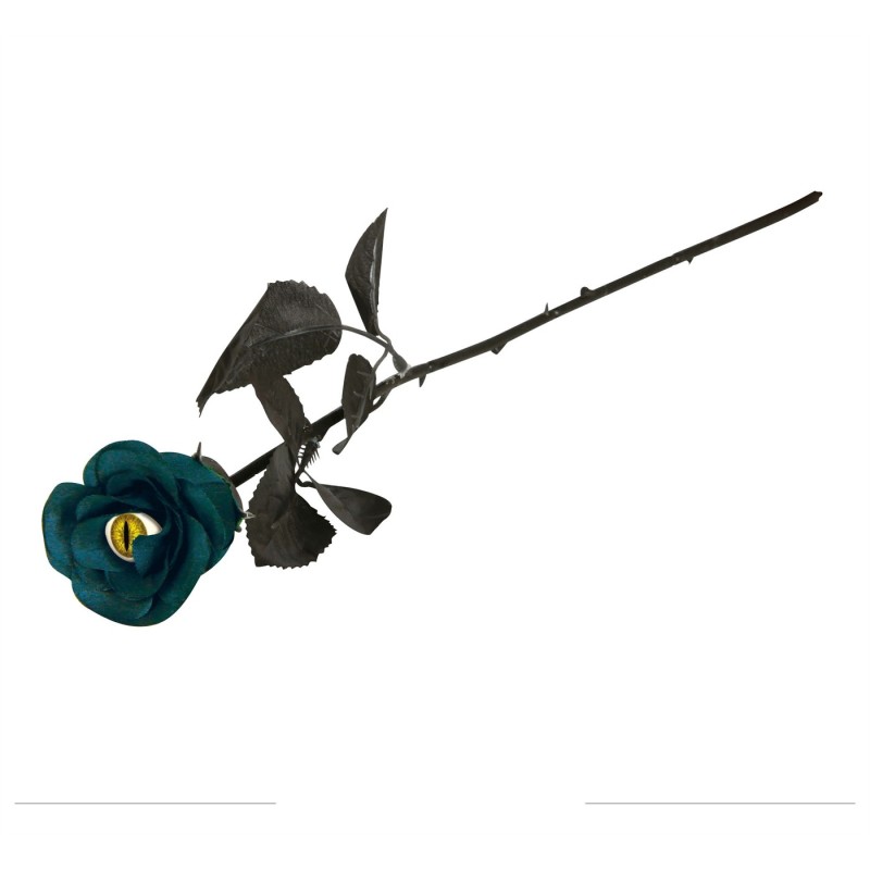 ROSE BLEUE NOIRE AVEC DES YEUX DE CHAT 42 CM  ROSE BLEUE NOIRE AVEC DES YEUX DE CHAT 42 CM