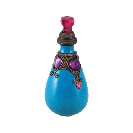 FLACON POLYRESINE POTION BLEU DIA 9CM X 20CM