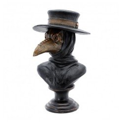 DECORATION BUSTE RESINE LA PESTE NOIR HOMME 20 CM X 20 CM X 32 CM 