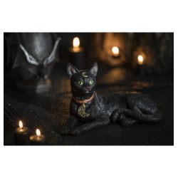 CHAT NOIR POLYRESINE 31CM X 18CM X 18CM