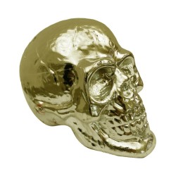 TETE DE MORT OR  17 CM X 11.5 X 13.5 CM 