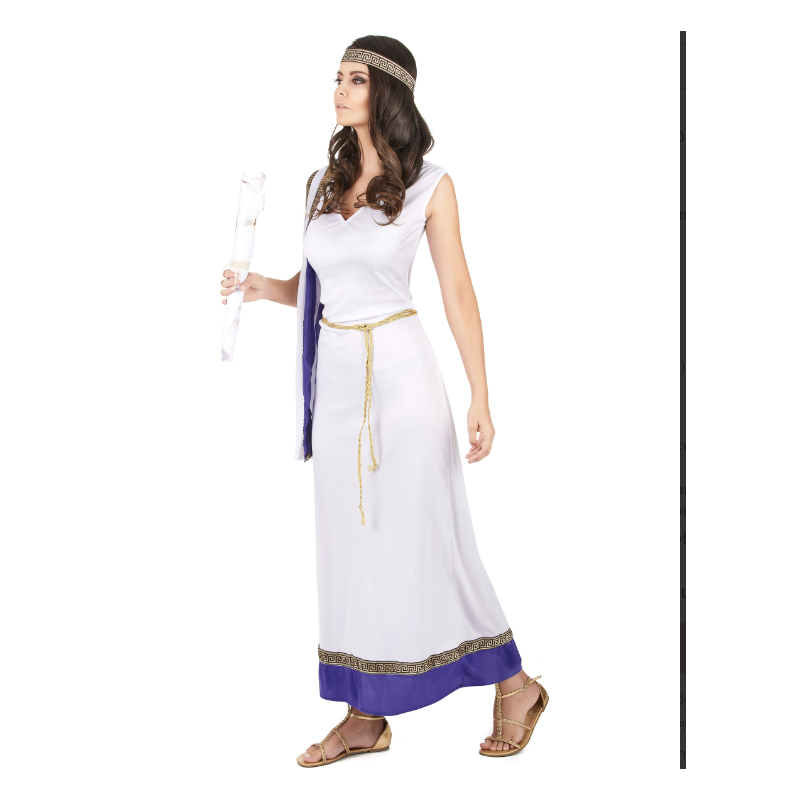 DEGUISEMENT FEMME ROMAINE LONGUE VIOLETTE TAILLE STANDARD 