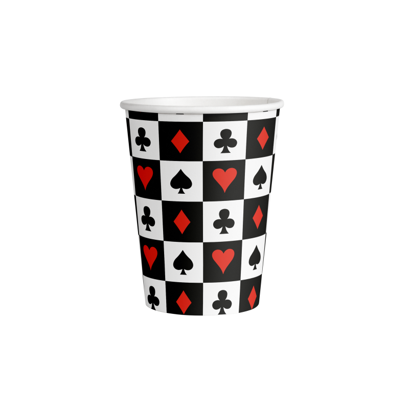 10 GOBELETS CASINO PIQUE TREFLE CARREAU COEUR BLANC ROUGE ET NOIR 10 GOBELETS CASINO PIQUE TREFLE CARREAU COEUR BLANC ROUGE ET NOIR