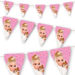 GUIRLANDE PAVILLONS FANIONS BARBIE 300 X 29 CM