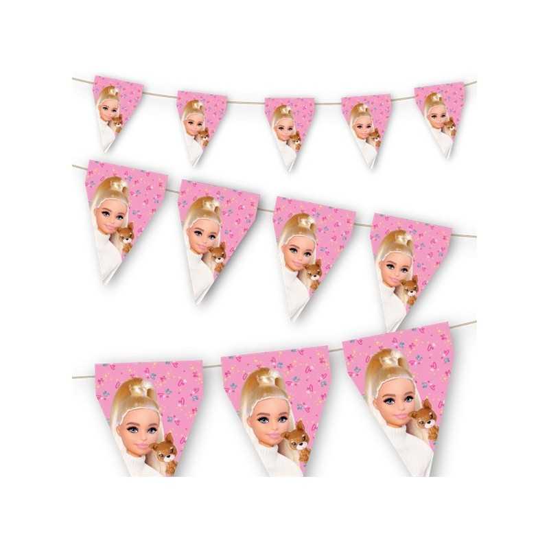 GUIRLANDE PAVILLONS FANIONS BARBIE 300 X 29 CM