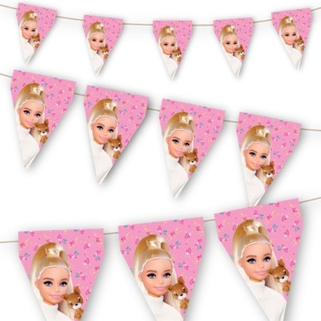 GUIRLANDE PAVILLONS FANIONS BARBIE 300 X 29 CM