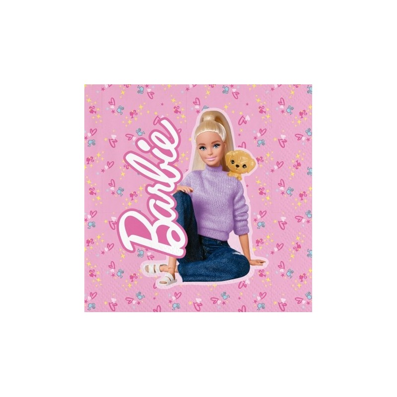 20 SERVIETTES PAPIER BARBIE 33 X 33 CM 20 SERVIETTES PAPIER BARBIE 33 X 33 CM