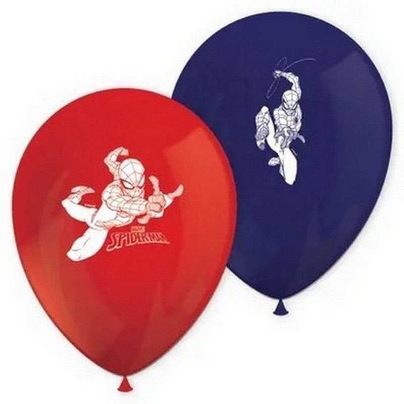 8 BALLONS LATEX SPIDERMAN