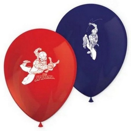 8 BALLONS LATEX SPIDERMAN