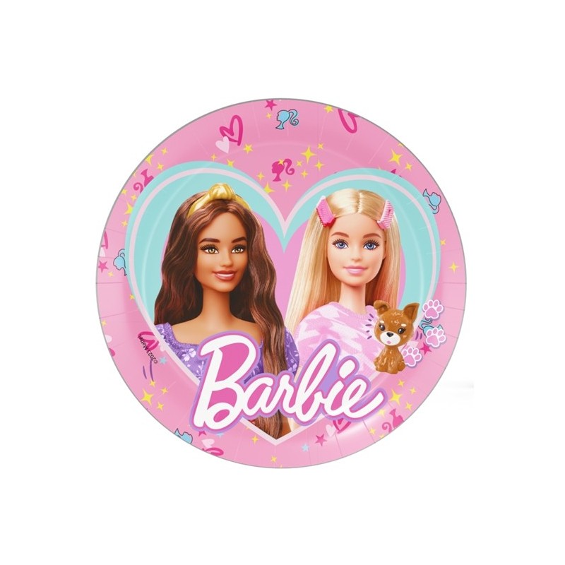 8 ASSIETTES 18 CM BARBIE EN CARTON COMPOSTABLE 8 ASSIETTES 18 CM BARBIE EN CARTON COMPOSTABLE