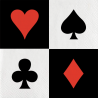20 SERVIETTES CASINO COEUR CARREACAU TREFLE PIC ROUGE BLANC ET NOIR 33 X 33 CM