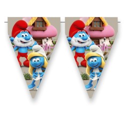 GUIRLANDE FANIONS PAVILLONS LES SCHTROUMPFS 3 METRES