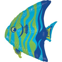 BALLON METALLIQUE POISSON ANGEL BLEU ET VERT 61 CM 