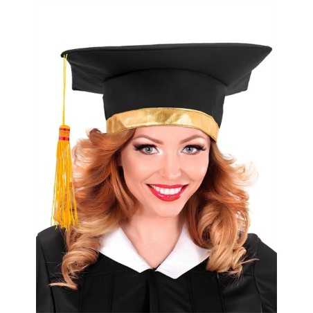 CHAPEAU LAUREAT DIPLOME NOIR ET BANDE OR