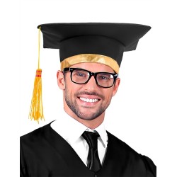 CHAPEAU LAUREAT DIPLOME NOIR ET BANDE OR