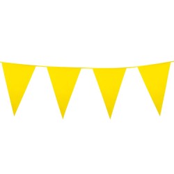 GUIRLANDE PAVILLONS  OU FANIONS JAUNE GRAND MODELE 45 X 30 CM  LONGUEUR 10 M