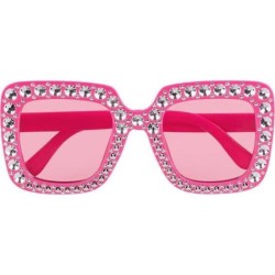 LUNETTE ROSE AVEC STRASS ARGENT