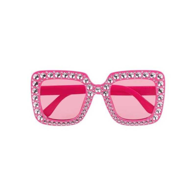 LUNETTE ROSE AVEC STRASS ARGENT 