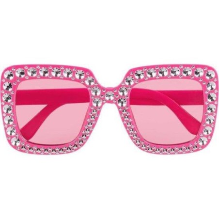 LUNETTE ROSE AVEC STRASS ARGENT 