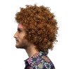 PERRUQUE HIPPIE GROOVE CHEVEUX BOUCLES CHATAIN + BANDEAU