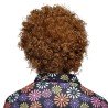 PERRUQUE HIPPIE GROOVE CHEVEUX BOUCLES CHATAIN + BANDEAU