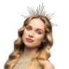 TIARE COURONNE DIADEME SERRE TETE HALO ORION METAL OR