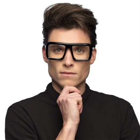 LUNETTES NOIRES CARREES EPAISSES LA HAUT