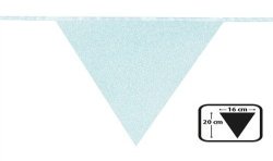 GUIRLANDE PAVILLONS OU FANIONS BLEU CIEL GLITTER PAILLETTES 6 METRES