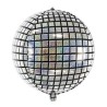 BALLON METALLIQUE ORBZ BOULE A FACETTE ARGENT 35 CM