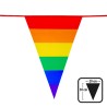 GUIRLANDE PAVILLONS  OU FANIONS ARC EN CIEL RAINBOW 10M