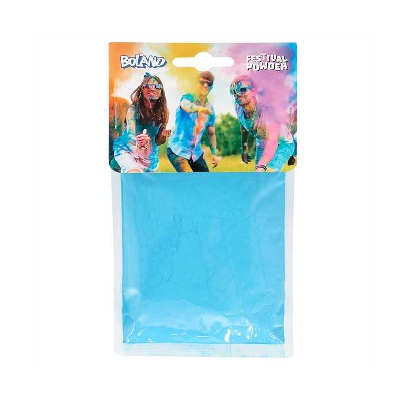 1 SACHET DE POUDRE FESTIVAL HOLI FLUO COULEUR BLEU SACHET 70 G