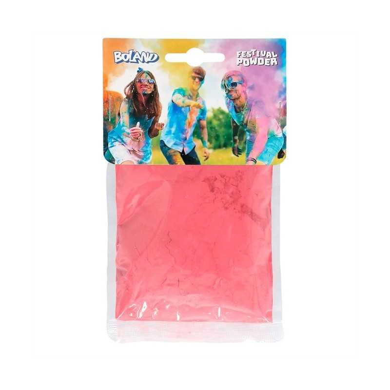 1 SACHET DE POUDRE FESTIVAL HOLI FLUO COULEUR ROSE SACHET 70 G