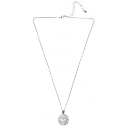 COLLIER AVEC BOULE STRASS ARGENT 