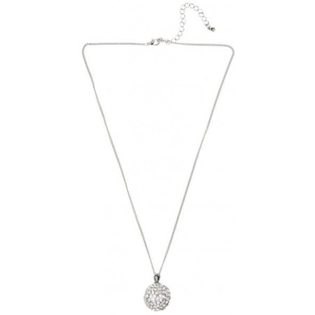 COLLIER AVEC BOULE STRASS ARGENT 