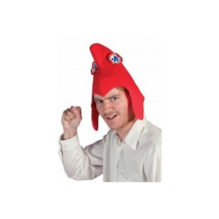 BONNET PHRYGIEN EN TISSU ROUGE AVEC COCARDE