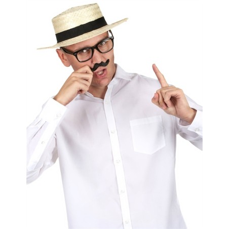 CHAPEAU CANOTIER PAILLE BLANCHE ADULTE