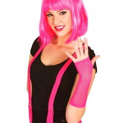 MITAINES RESILLES LONGUES ROSE FLUO