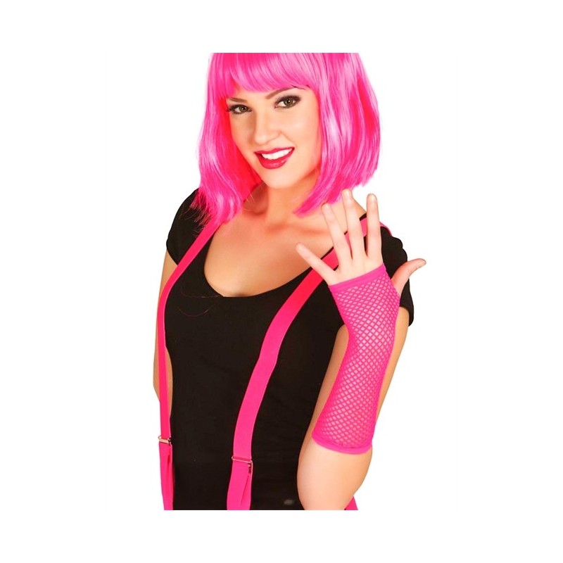 MITAINES RESILLES LONGUES ROSE FLUO MITAINES RESILLES LONGUES ROSE FLUO