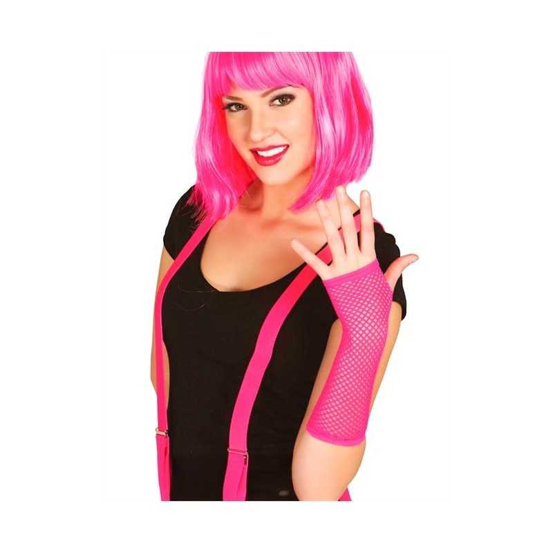 MITAINES RESILLES LONGUES ROSE FLUO