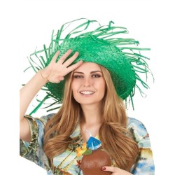 CHAPEAU DE PAILLE HAWAI COULEUR VERT